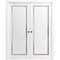 Sartodoors Sliding Closet Bypass Doors 64 x 84in, Sete 6933 Nebraska Grey W/ Frosted Glass, Sturdy Rails SETE6933DBD-NEB-6484 - alternate 1